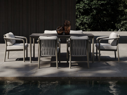 LORVAIN-silver DINING TABLE FOR 8