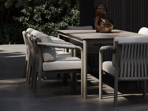 LORVAIN-silver DINING TABLE FOR 8