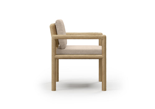 Caleo-natural Dining Chair with Armrest