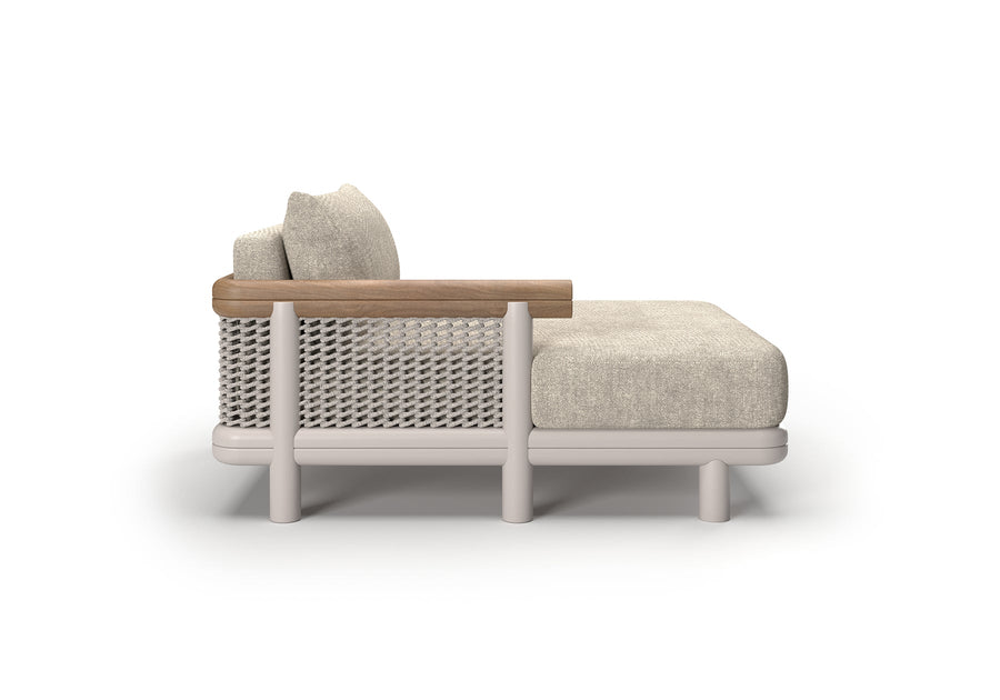 ALVO-bisque LEFT DAYBED MODULE