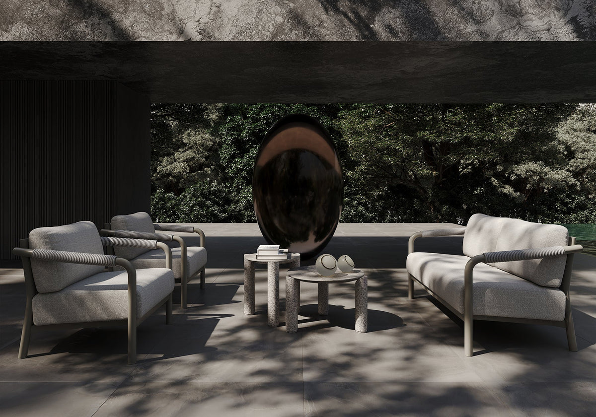 LORVAIN-silver 2 SEATER LOUNGE SET