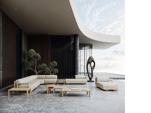 CALEO-natural HALFREST BACK 2 SEATER SOFA