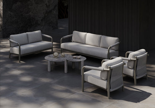 LORVAIN-silver 2 SEATER LOUNGE SET