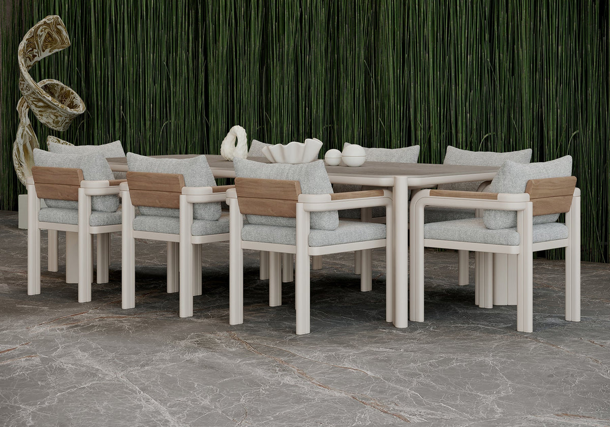 ALVO-bisque DINING SET FOR 8