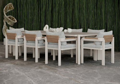 ALVO-bisque DINING SET FOR 8