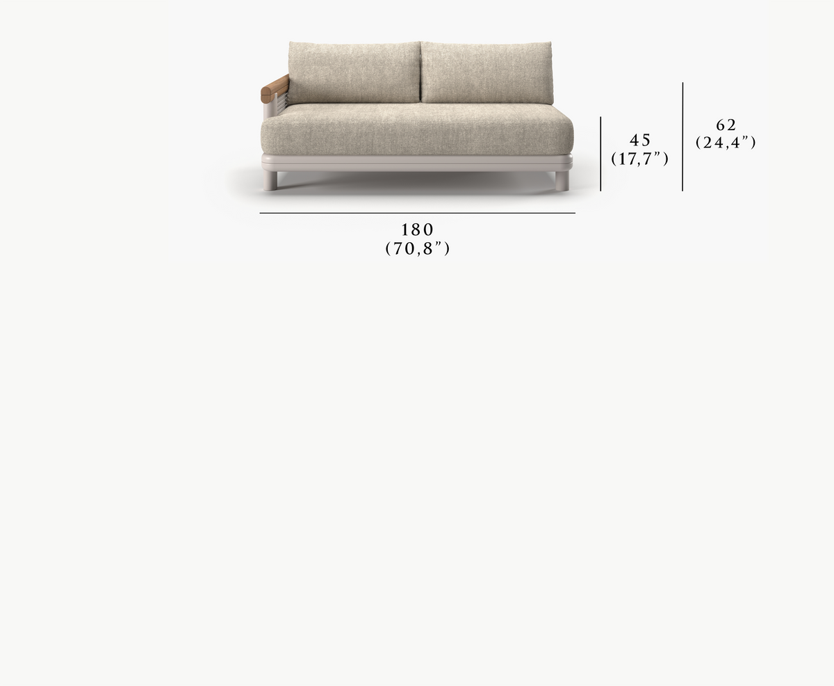 ALVO-bisque 2 SEATER LEFT MODULE