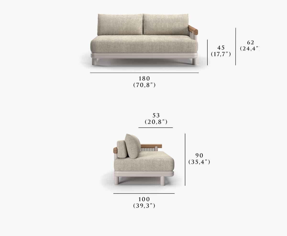 ALVO-bisque 2 SEATER RIGHT MODULE