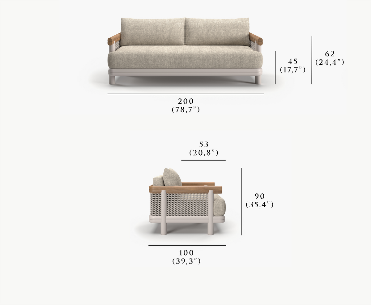 ALVO-bisque 2 SEATER SOFA
