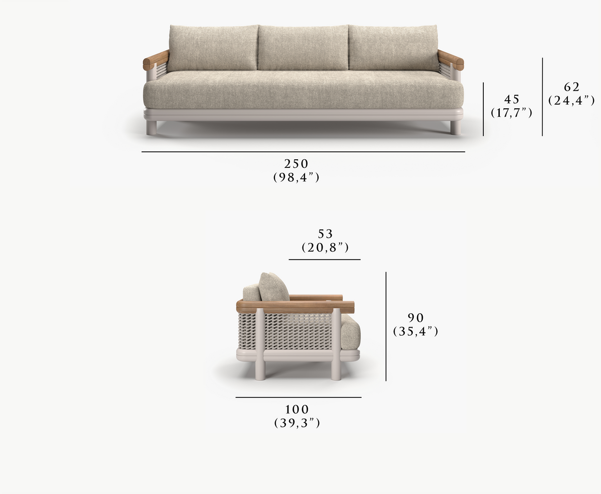 ALVO-bisque 3 SEATER SOFA