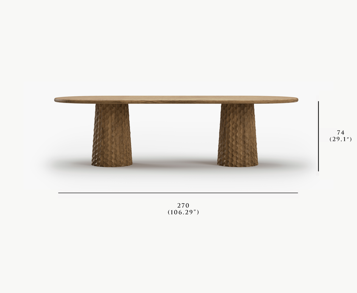 MIURA-bisque CARVING DINING TABLE
