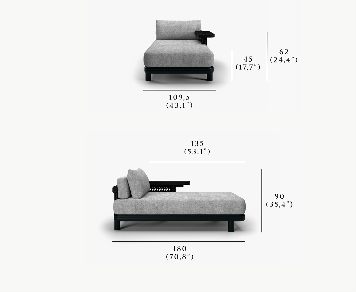 ALVO-fern RIGHT SUN LOUNGER MODULE