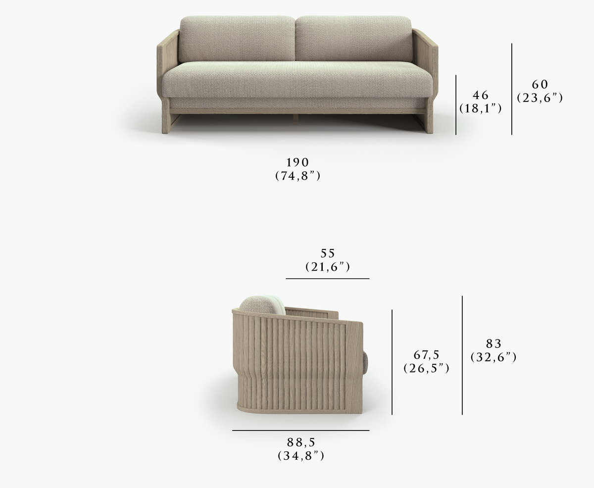 ELYTHIA-ash 2 SEATER SOFA