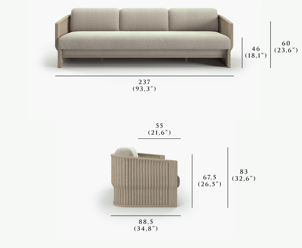 ELYTHIA-ash 3 SEATER SOFA