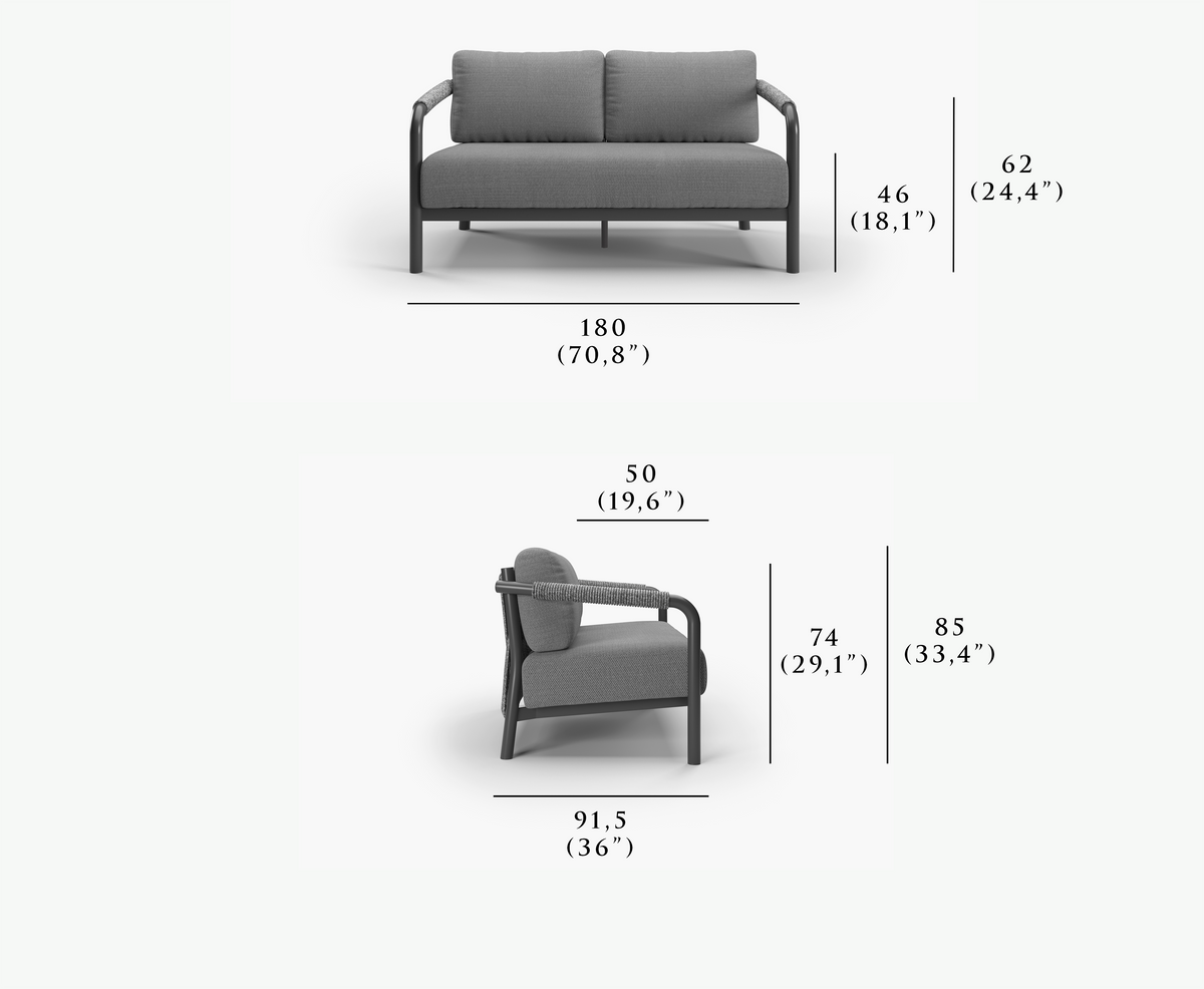 LORVAIN-nightfall 2 SEATER SOFA