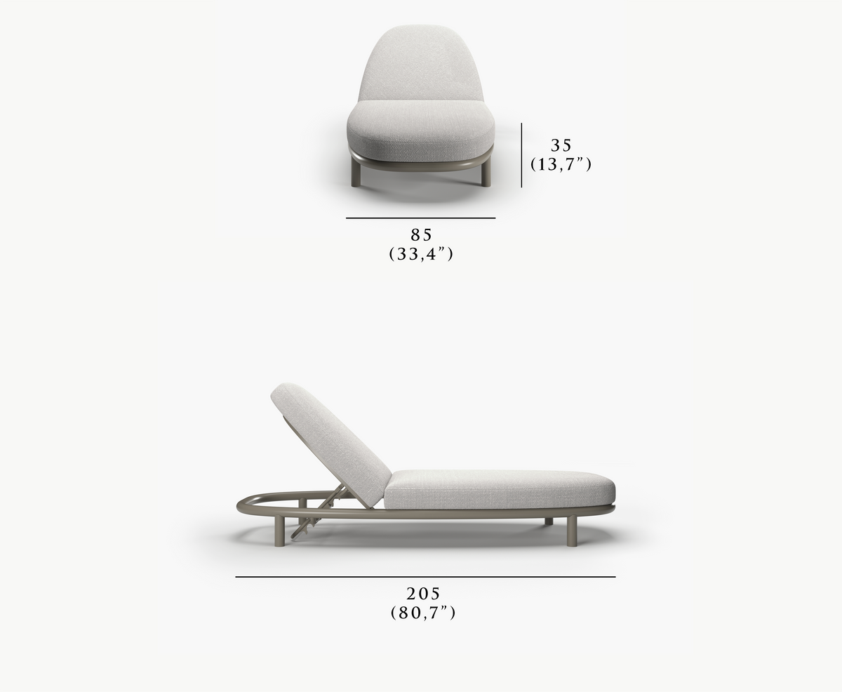 LORVAIN-silver SUN LOUNGER