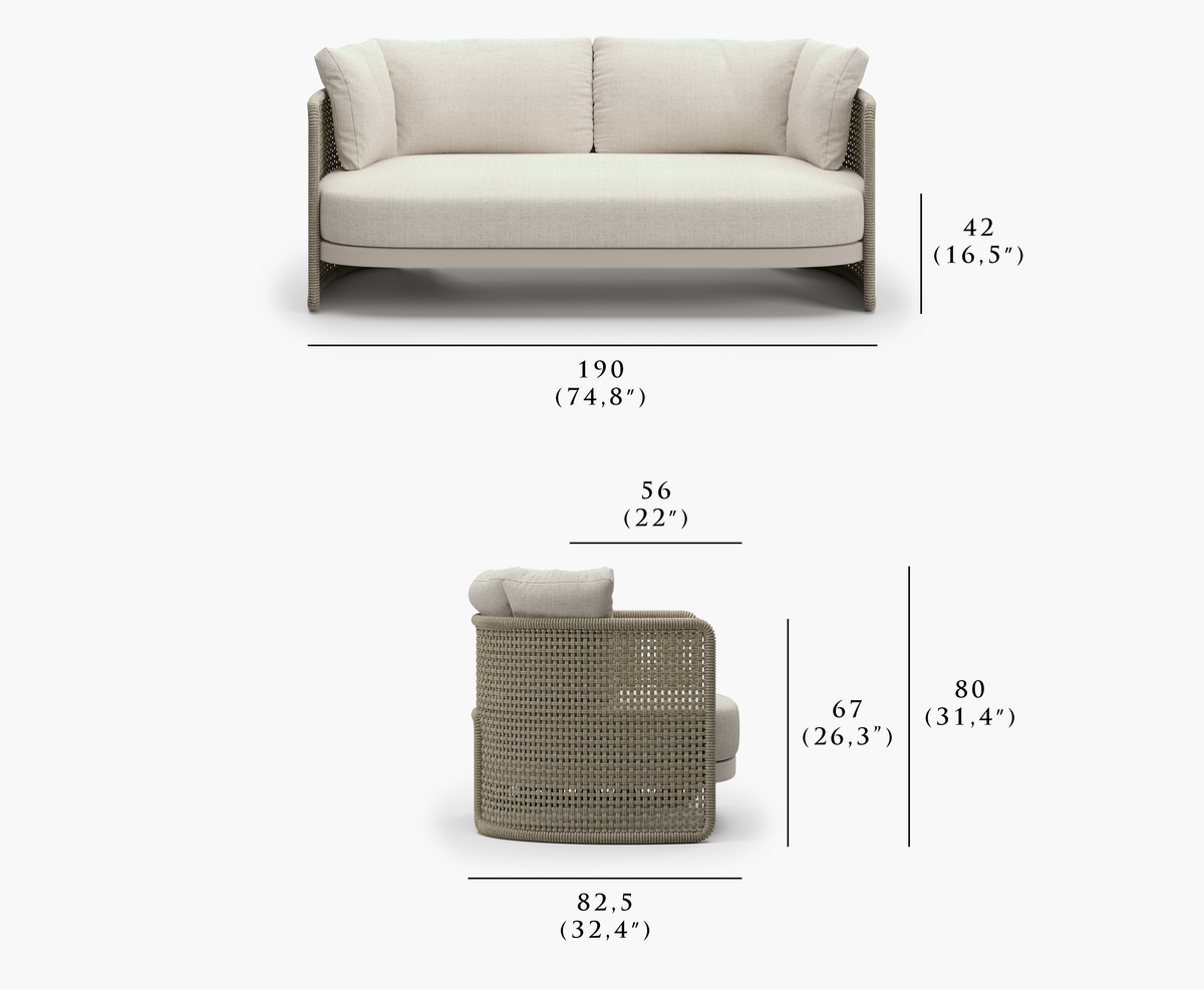 MIURA-bisque 2 SEATER SOFA