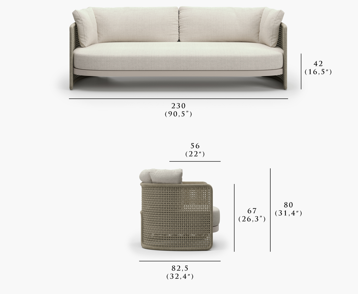 MIURA-bisque 3 SEATER SOFA