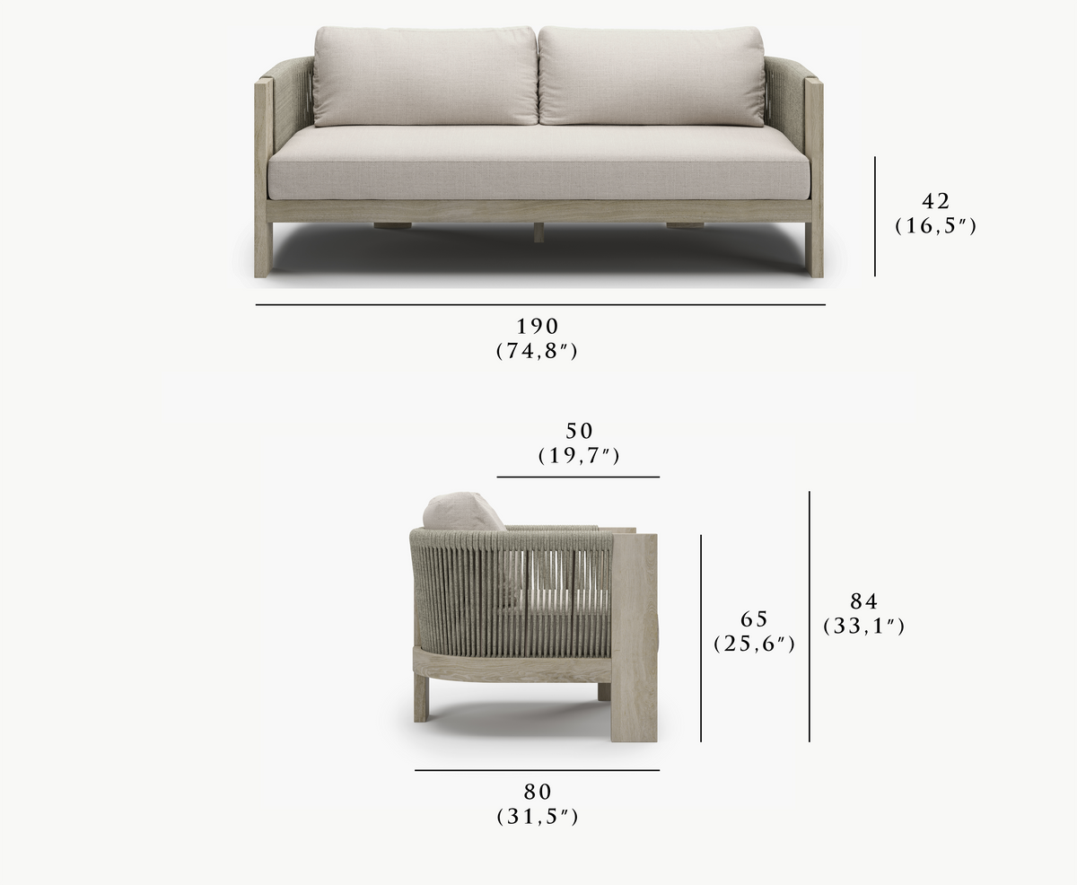 RALPH-ash 2 SEATER SOFA