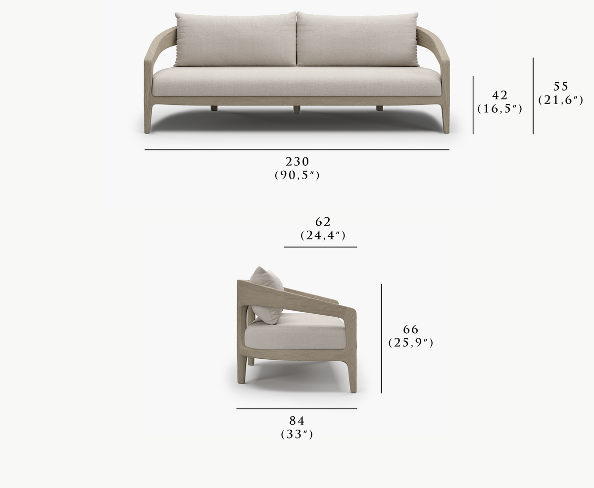 WHALE-ash 3 SEATER SOFA