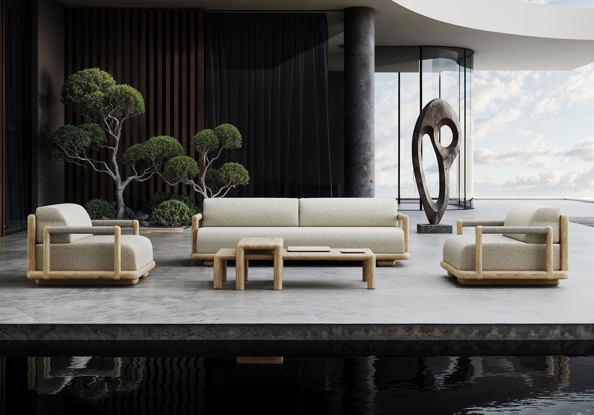 CALEO-natural 3-SEATER LOUNGE SET