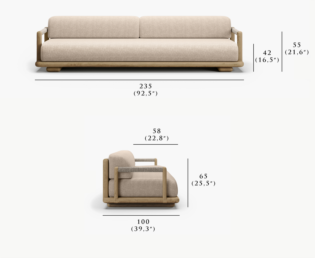 CALEO-natural 3 SEATER SOFA