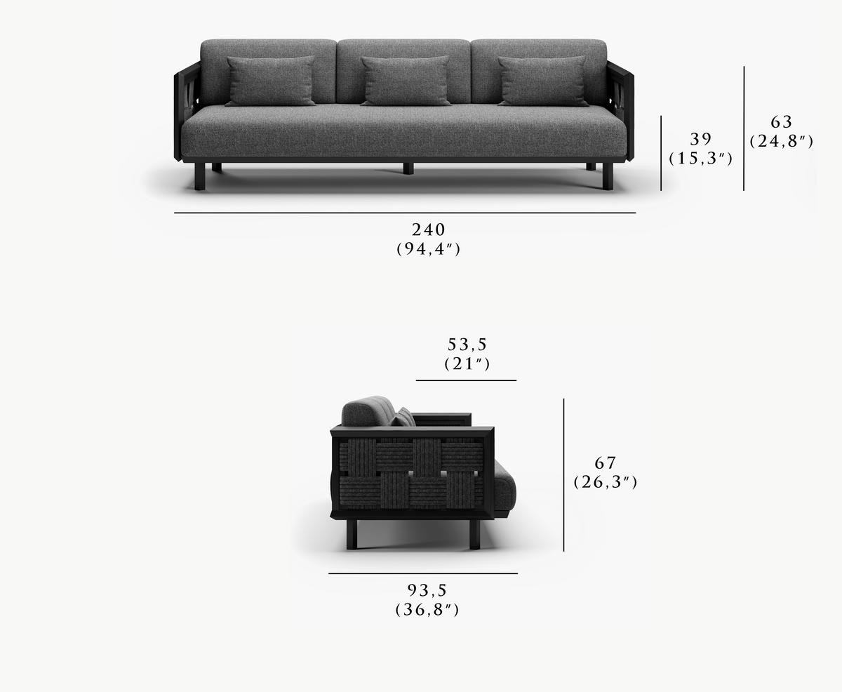 ÉCLAT-nightfall 3 SEATER SOFA