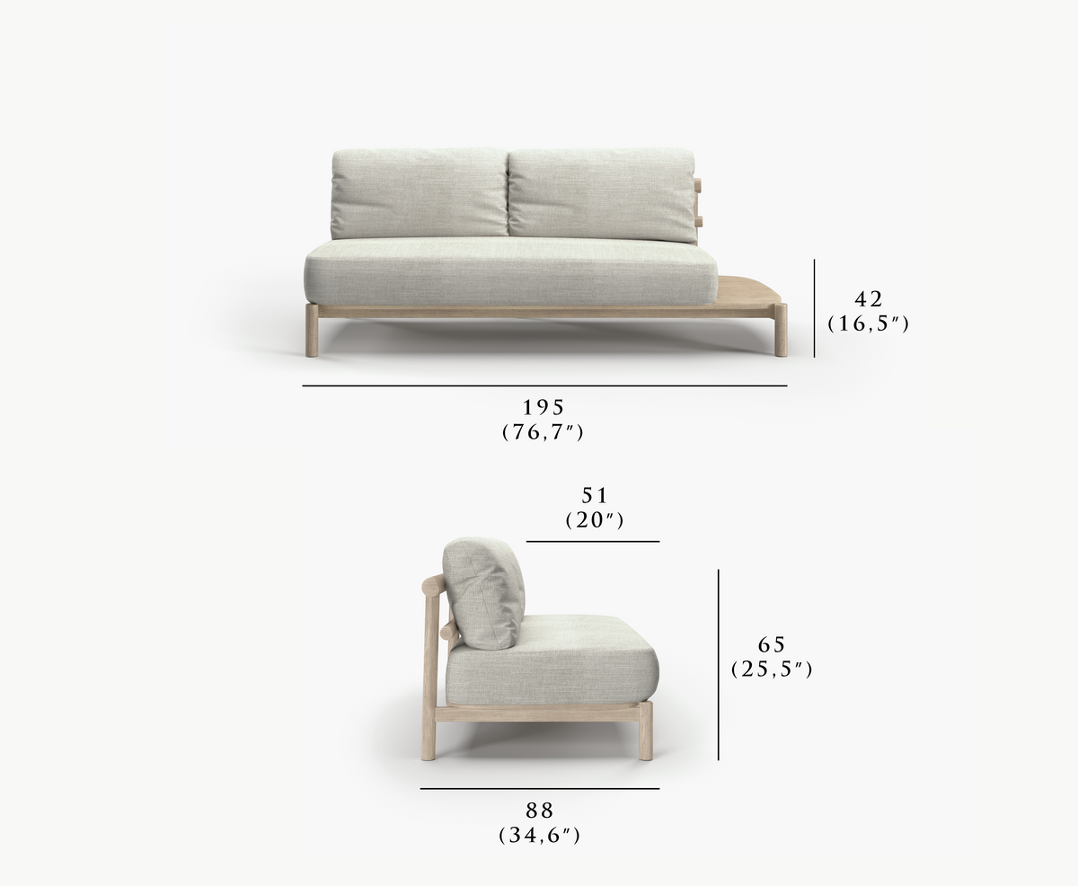 LYORA-lume 2 SEATER MODULE WITH TABLE