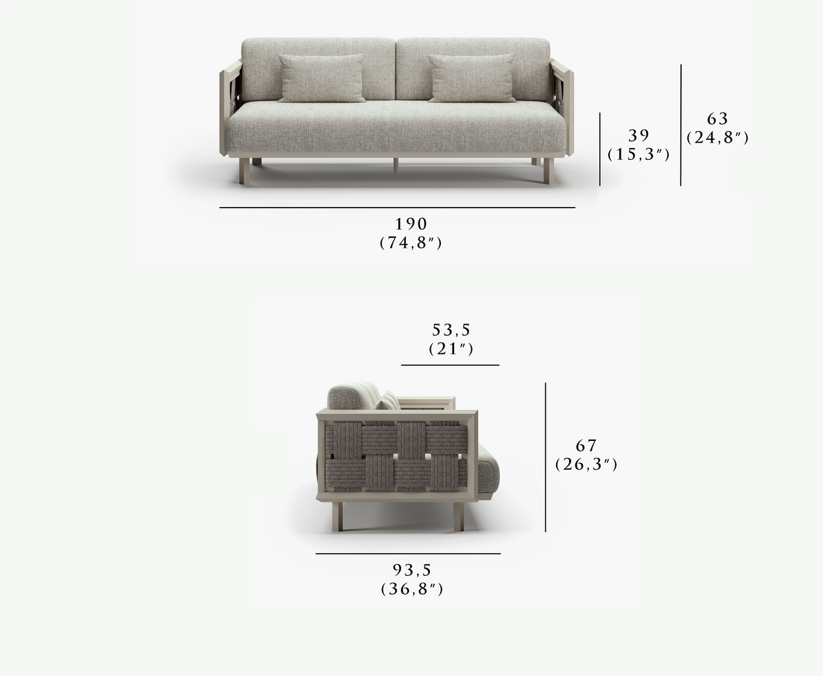 ÉCLAT-bisque 2 SEATER SOFA