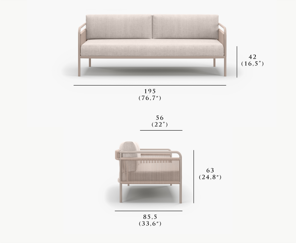 LINK-bisque  2 SEATER SOFA