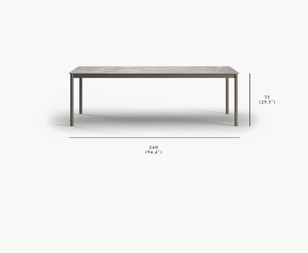 LORVAIN-silver DINING TABLE FOR 8