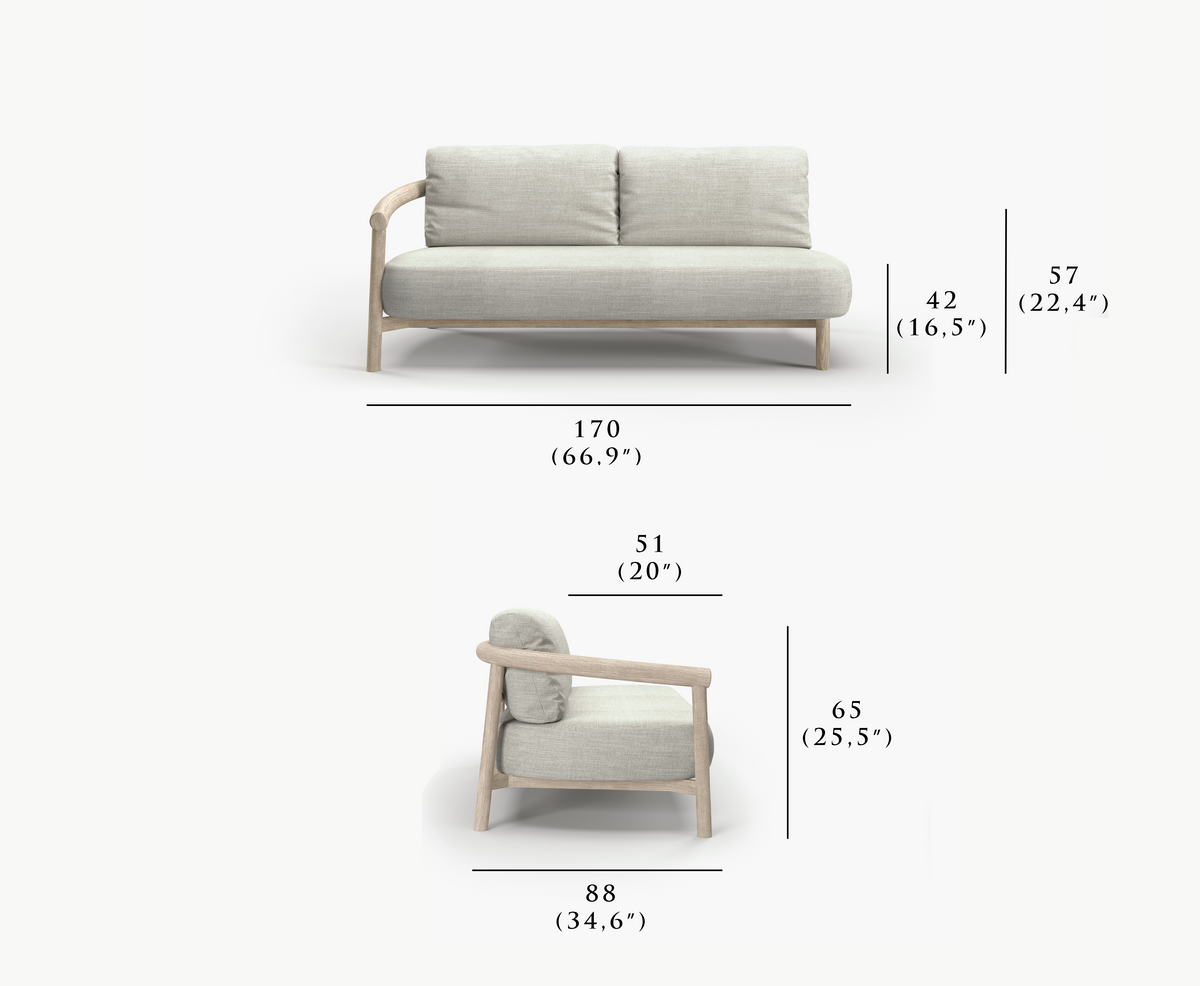 LYORA-lume 2 SEATER LEFT MODULE