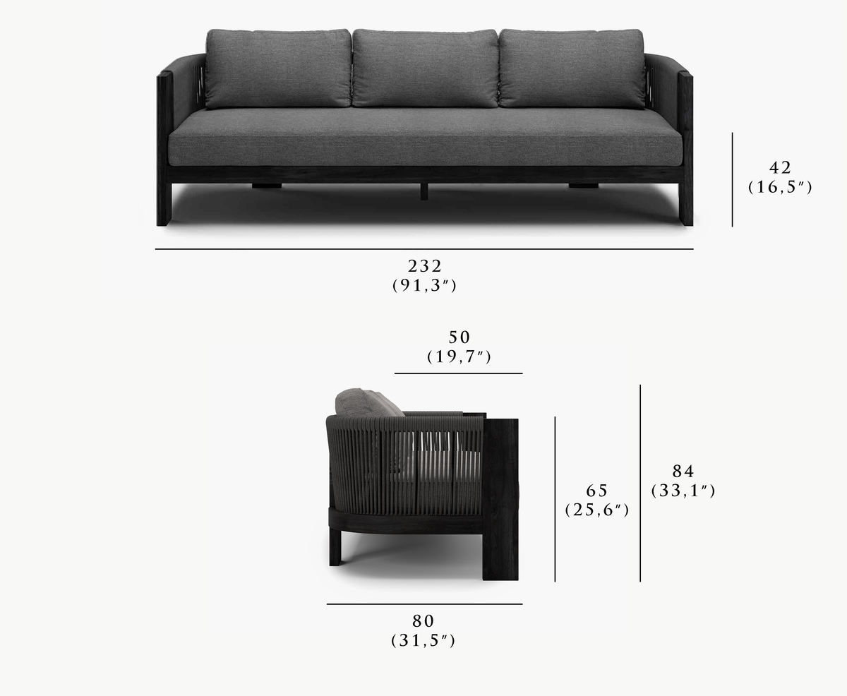 RALPH-noche 3 SEATER SOFA