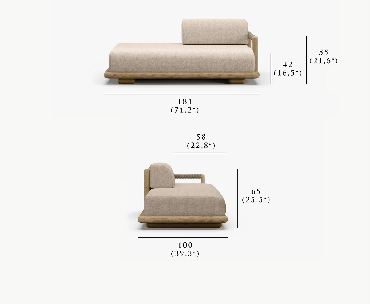 CALEO-natural HALFREST BACK 2 SEATER SOFA